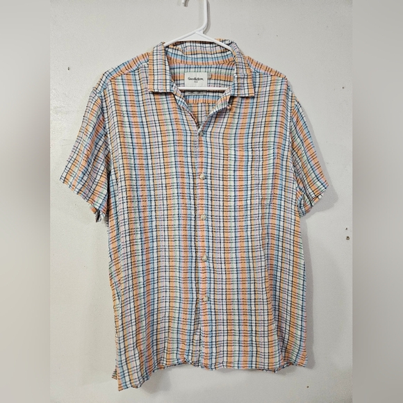 Goodfellow Mens Plaid Pastel Button Up Shirt! - Picture 1 of 6